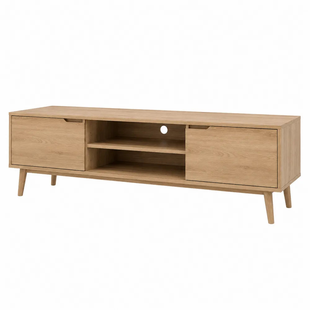 Mobile TV in legno di rovere con scomparti 150x40x50cm
