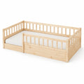 Letto per bambini in legno di pino con materasso in schiuma 140x70 cm