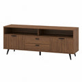 Mobile TV in Legno con Ante e Cassetti in MDF Marrone 150x40x60 cm